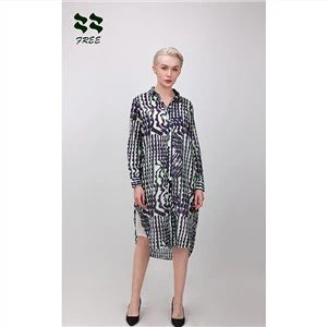 Léine Gúna Voile Collar Clasaiceach na mBan le muinchille fada